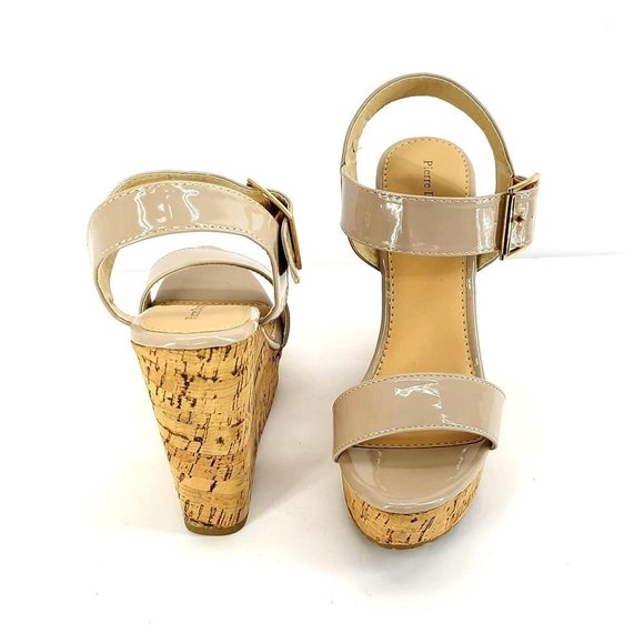 Wedge High Heels, PIERRE DUMAS Sandal Stilettos Wedges High Heel Shoes - Nude, 7 - Picture 2 of 9